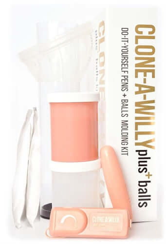 Clone a Willy Plus Balls Kit Light Skin Tone with molding devices and instructional packaging.