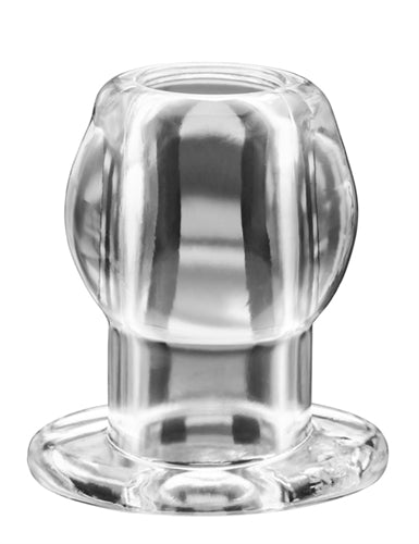Perfect Fit Tunnel Plug Medium Clear showcasing the unique open-center design for versatile use.
