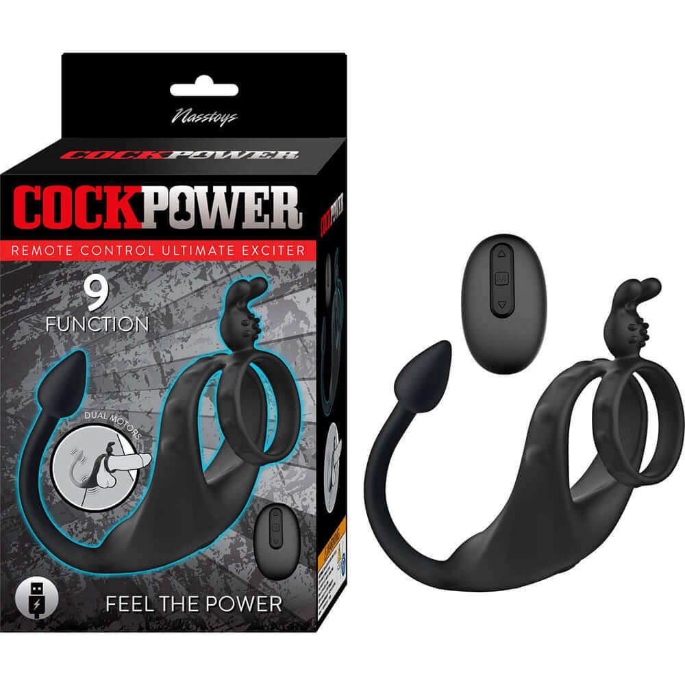 Cockpower Remote Control Ultimate Exciter Black packaging and product display with remote control.