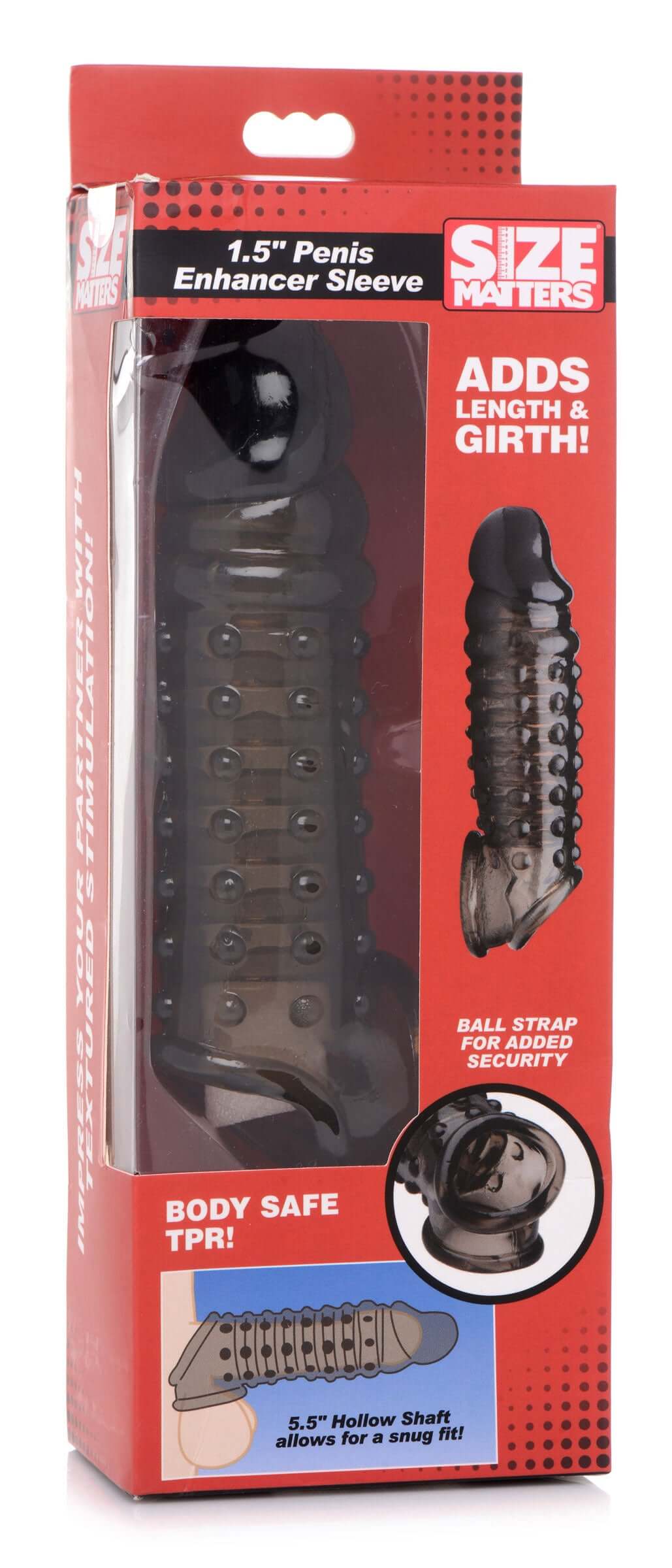 1.5 Inch Penis Enhancer Sleeve - Smoke-4
