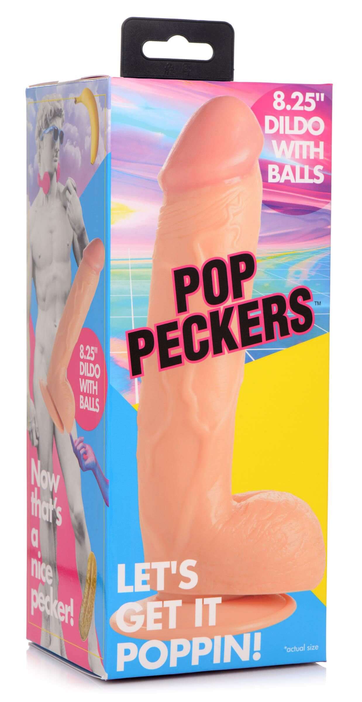 Pop Pecker 8.25 Inch Dildo With Balls - Light-6