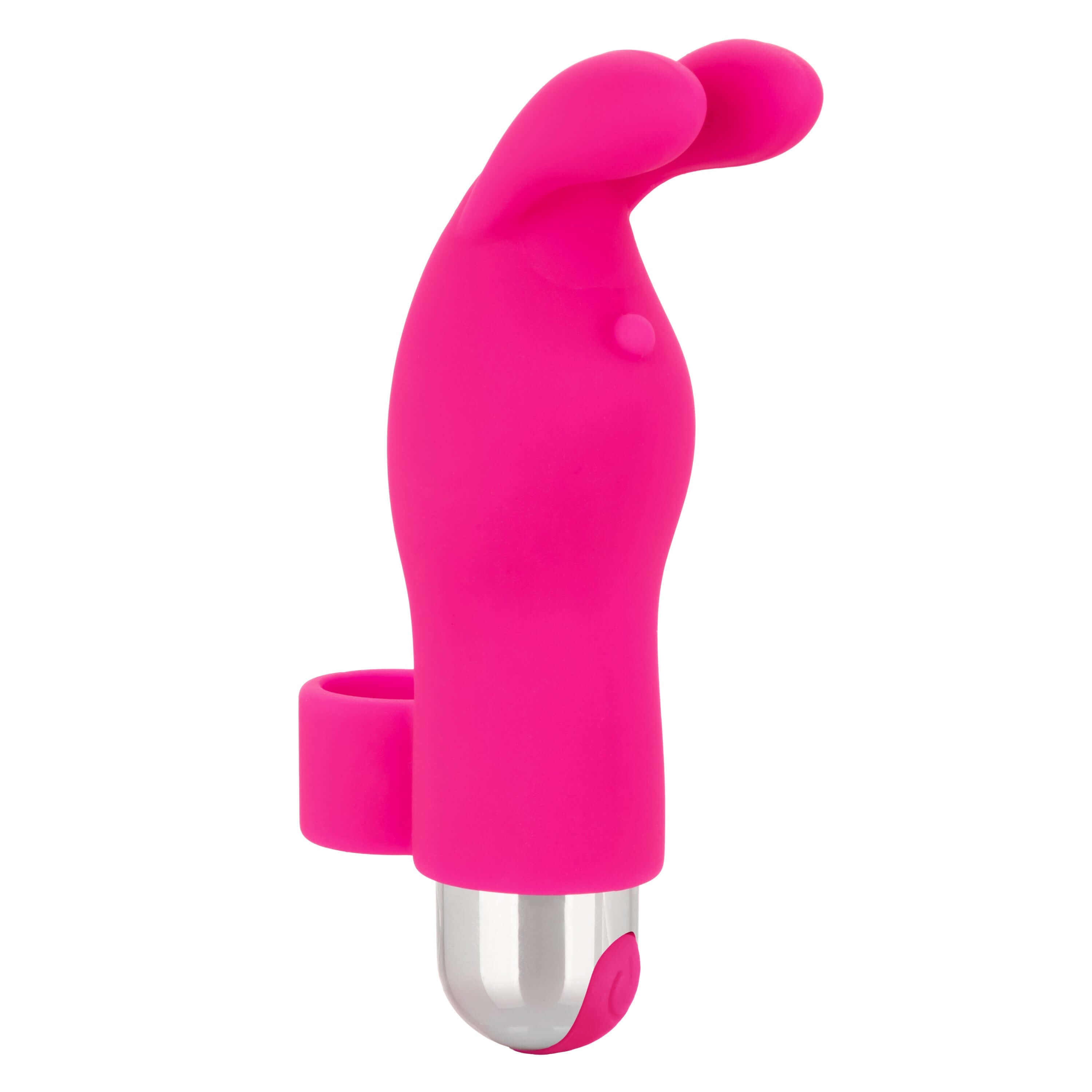 Intimate Play Rechargeable Finger Bunny in vibrant pink with fluttering ears and a removable bullet.