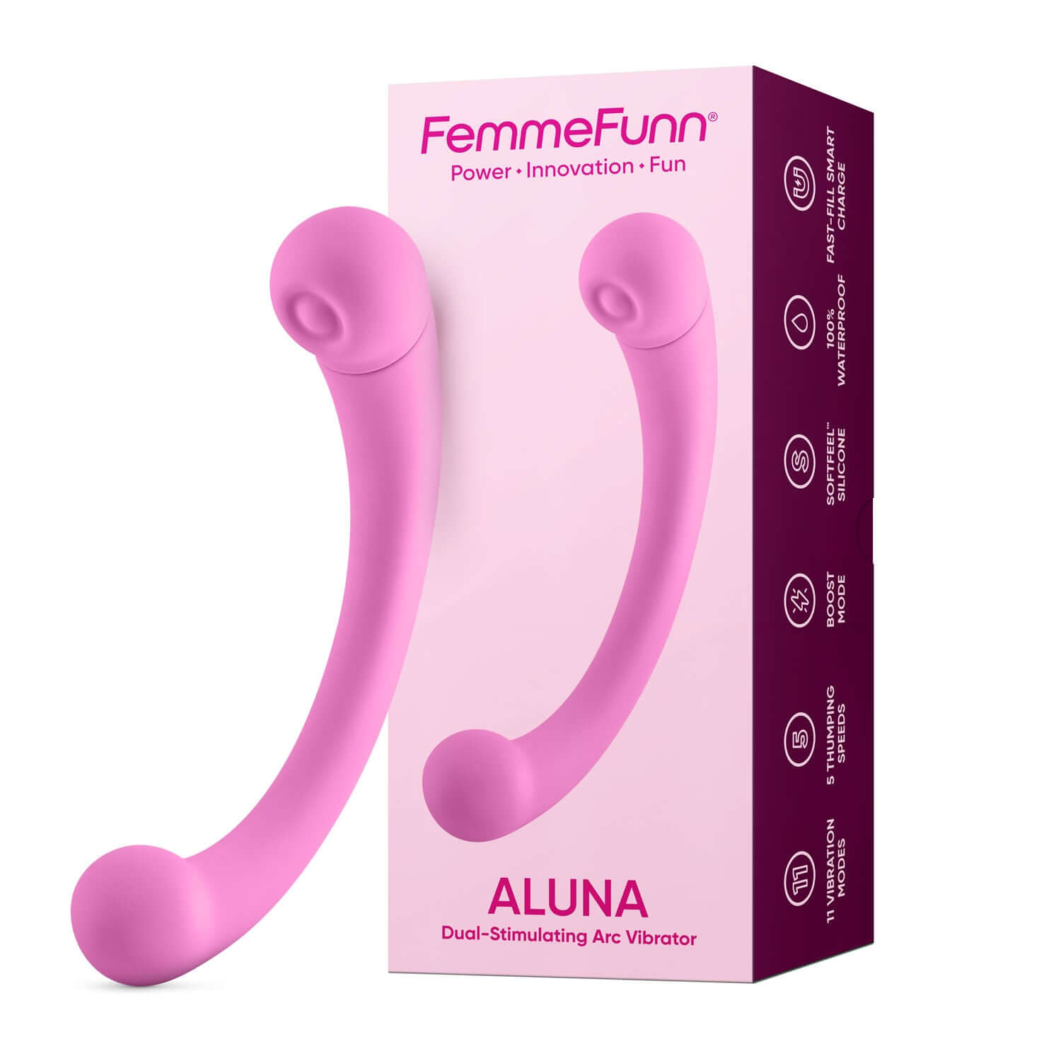 Aluna Dual Stimulating Arc Vibrator - Pink-0