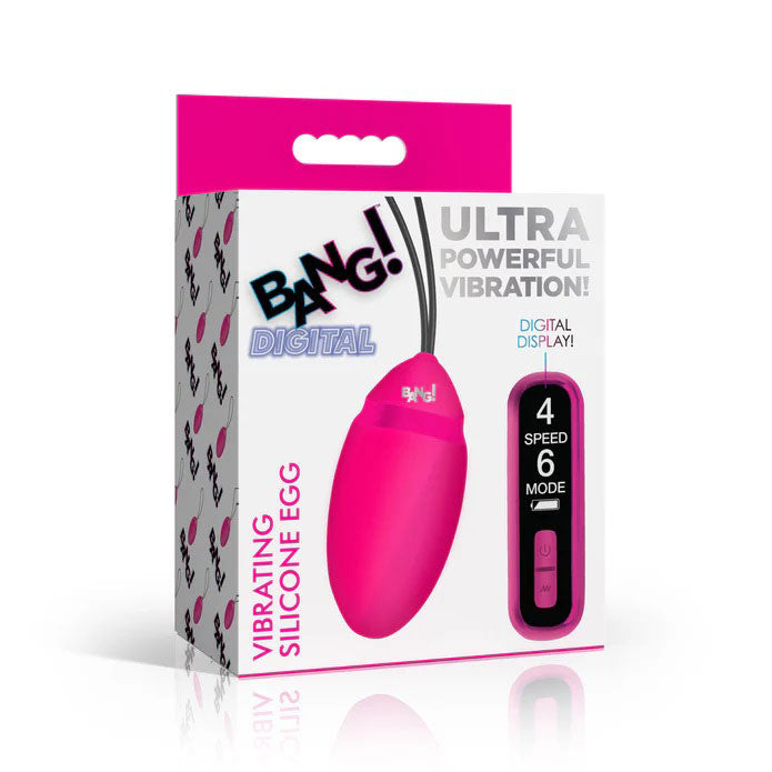 Vibrating Silicone Egg With Digital Remote - Pink-0