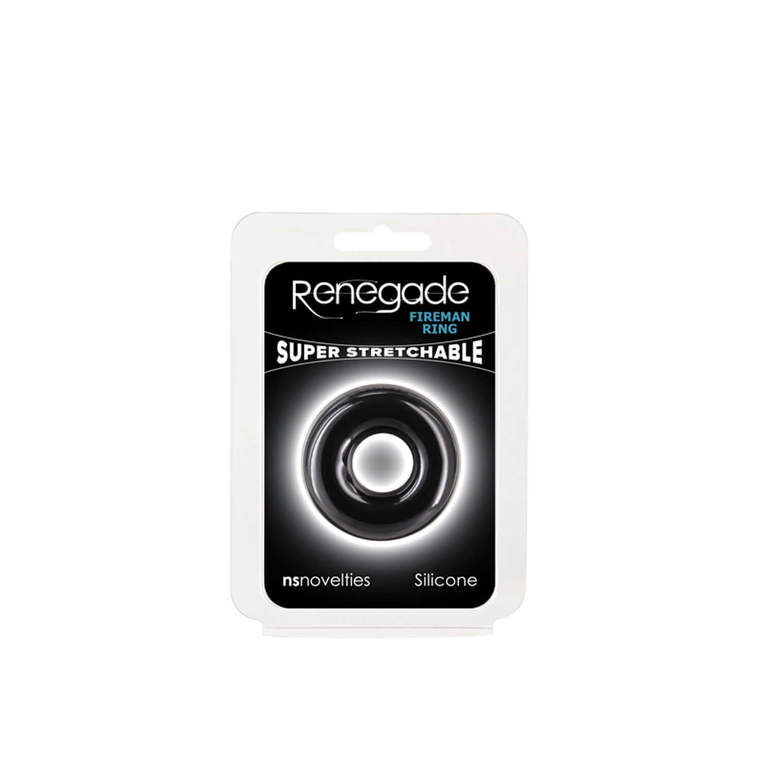 Renegade Fireman Ring Small Black - Silicone Stretchable Ring in Packaging