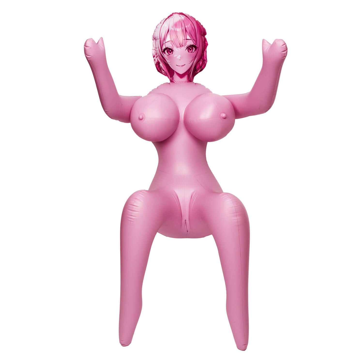 Anime Back Door Love Doll Mimi Pink, vibrant pink inflatable love doll with voluptuous features.