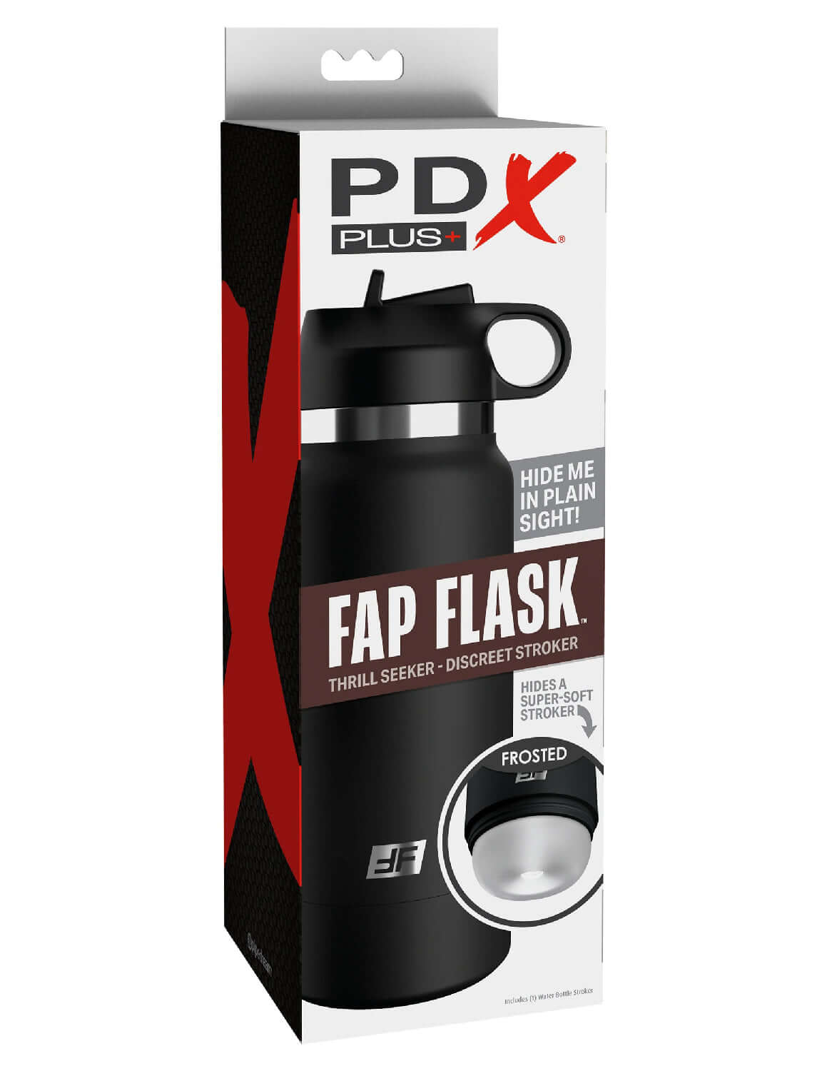Fap Flask Thrill Seeker Black Bottle Frosted discreet water bottle stroker in packaging
