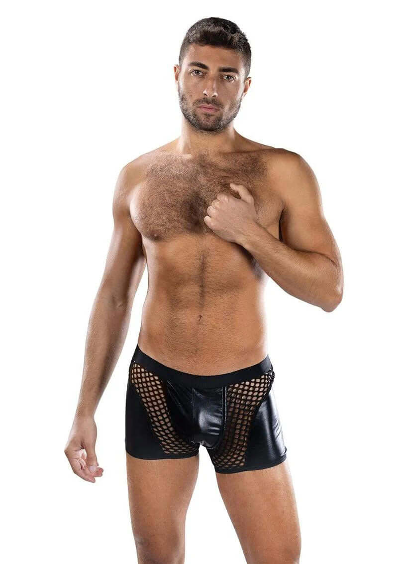 Sheer Contrast Boxer Briefs - Os - Black-1