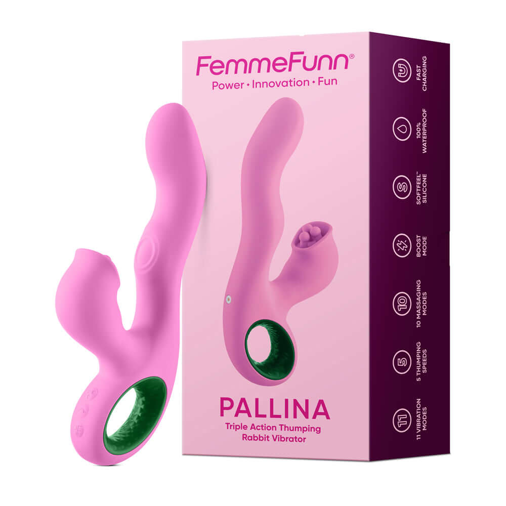 Pallina Triple-Action Rabbit Vibrator - Pink-1