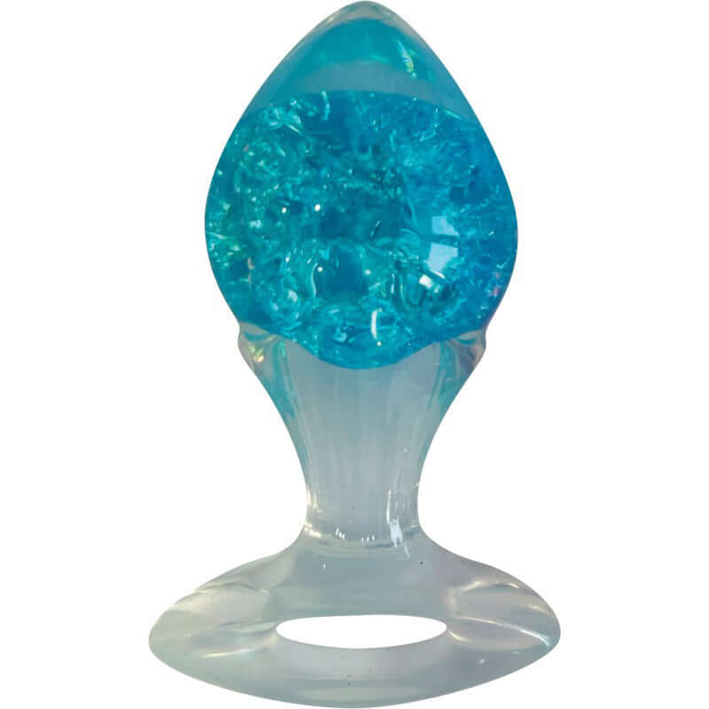 Cotton Candy Joy Gems Saphire Butt Plug designed with a sparkling blue gem for luxurious intimate exploration.