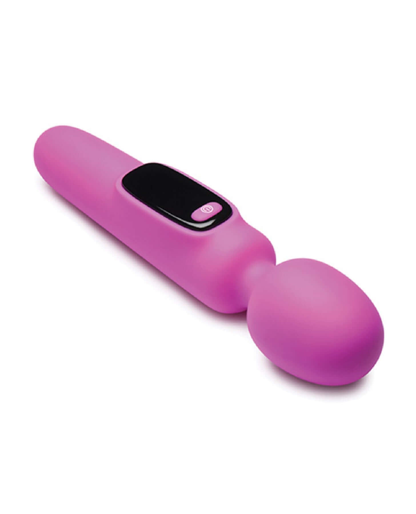 Bang Digital Silicone Wand in Purple with 3 speeds and 7 patterns of vibration, featuring a digital screen, waterproof and phthalate-free.