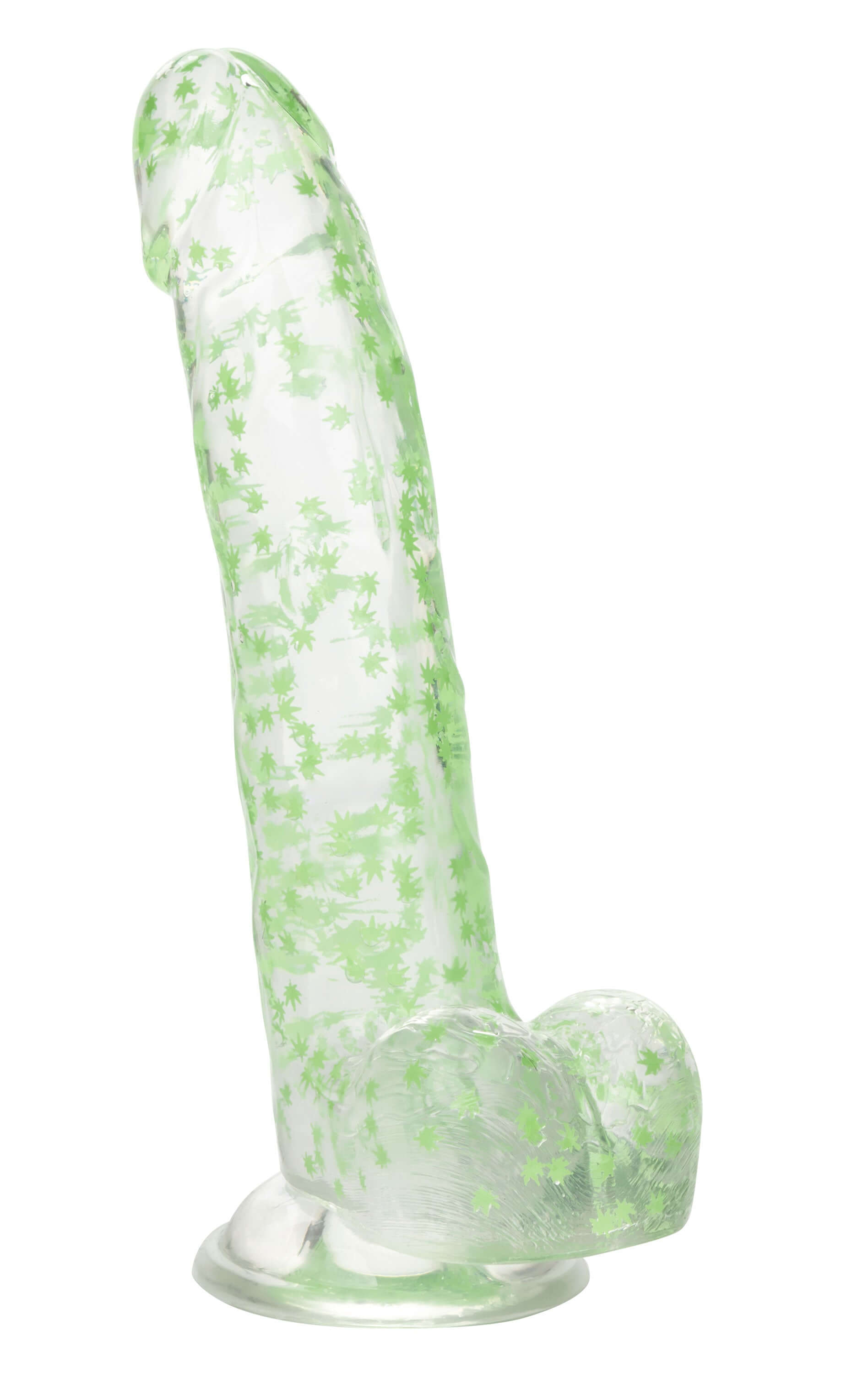 Naughty Bits I Leaf Dick Glow-in-the-Dark Weed Leaf Dildo - Glow in the Dark-10