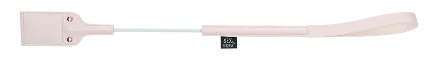 White Peaches ‘N Creame Impressions Crop featuring a peach cutout on the tip, perfect for playful and flirtatious domination sessions.