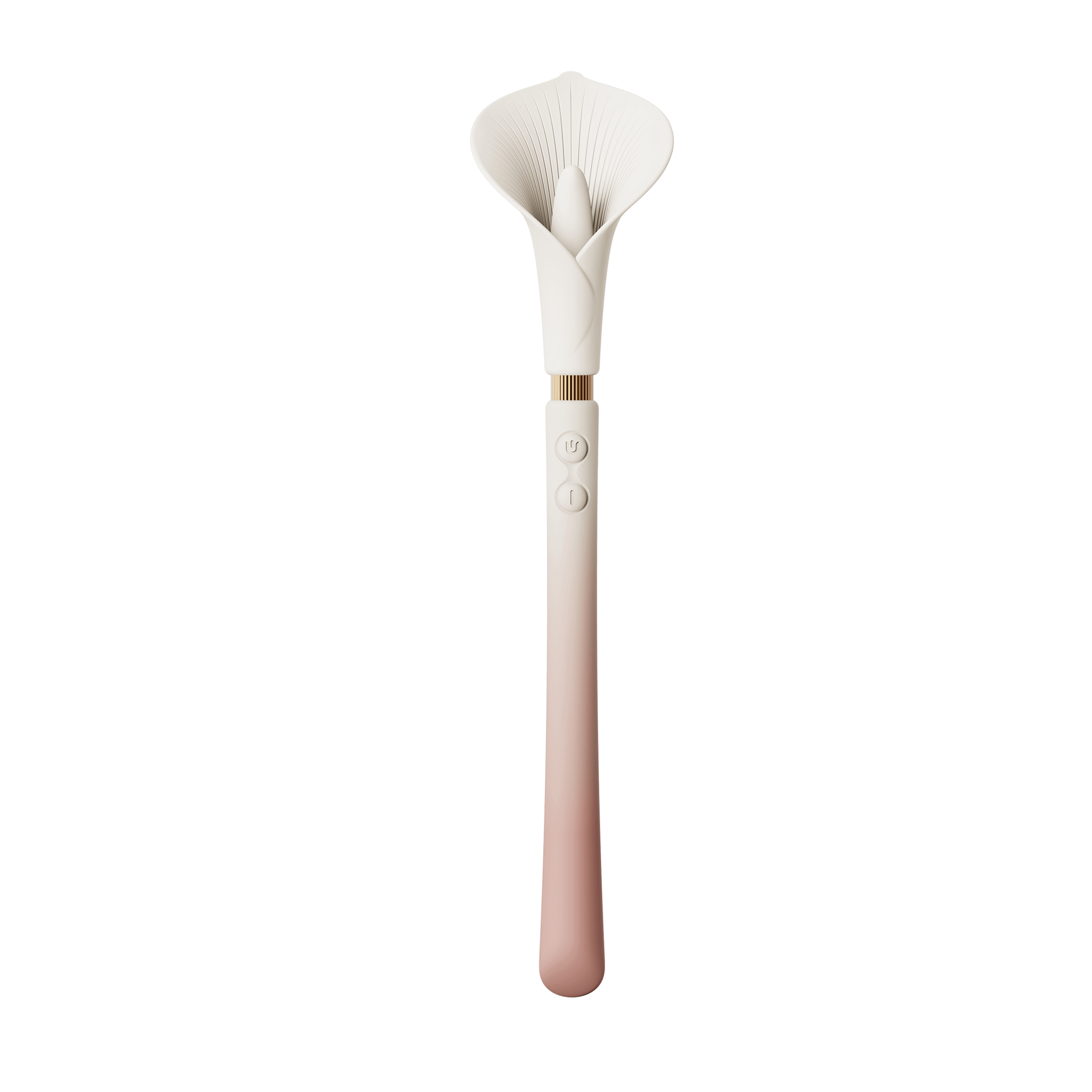 ZALO Calla Dual-Head Vibrating Wand in Blossom Pink with petal-like design and smooth silicone finish.