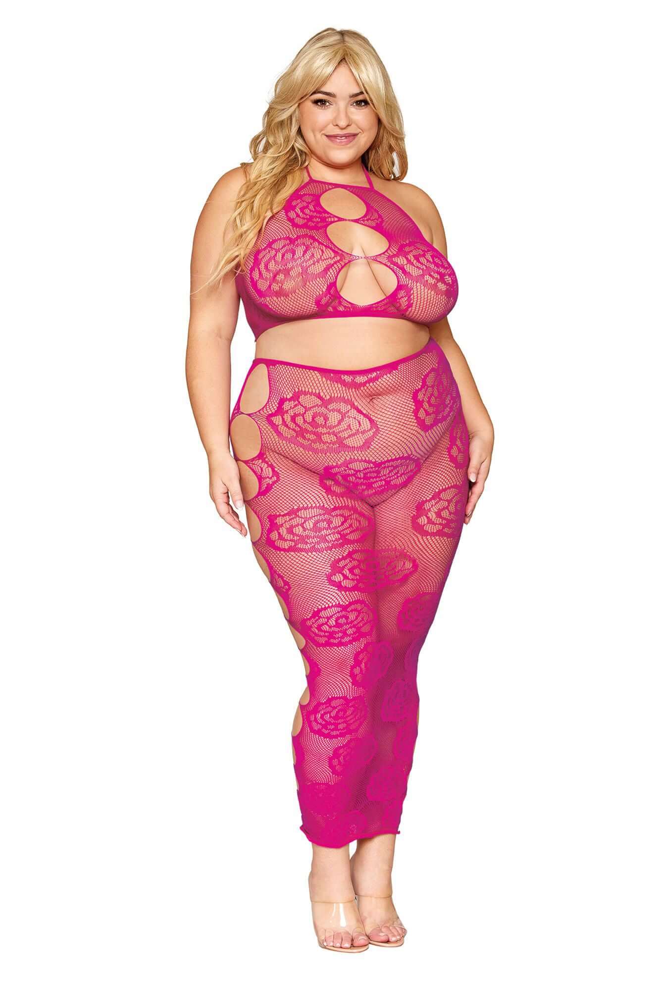 Bralette and Long Skirt - Queen Size - Beet-1