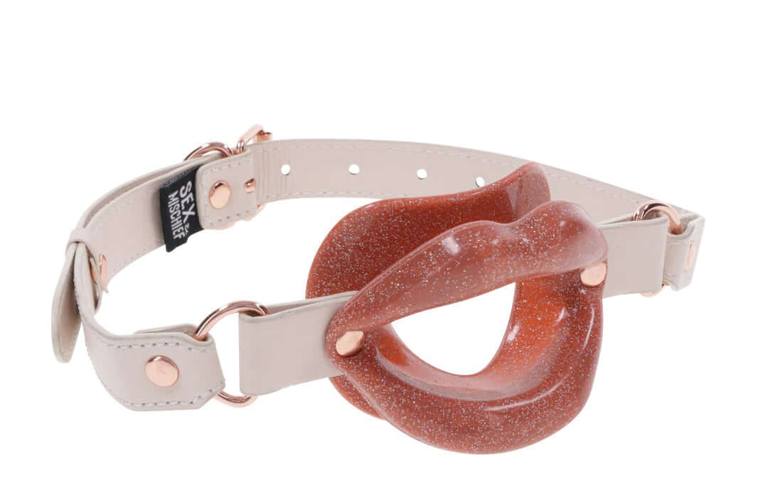Peaches ‘N Creame Silicone Lips Gag - Pink with Faux Leather Buckle