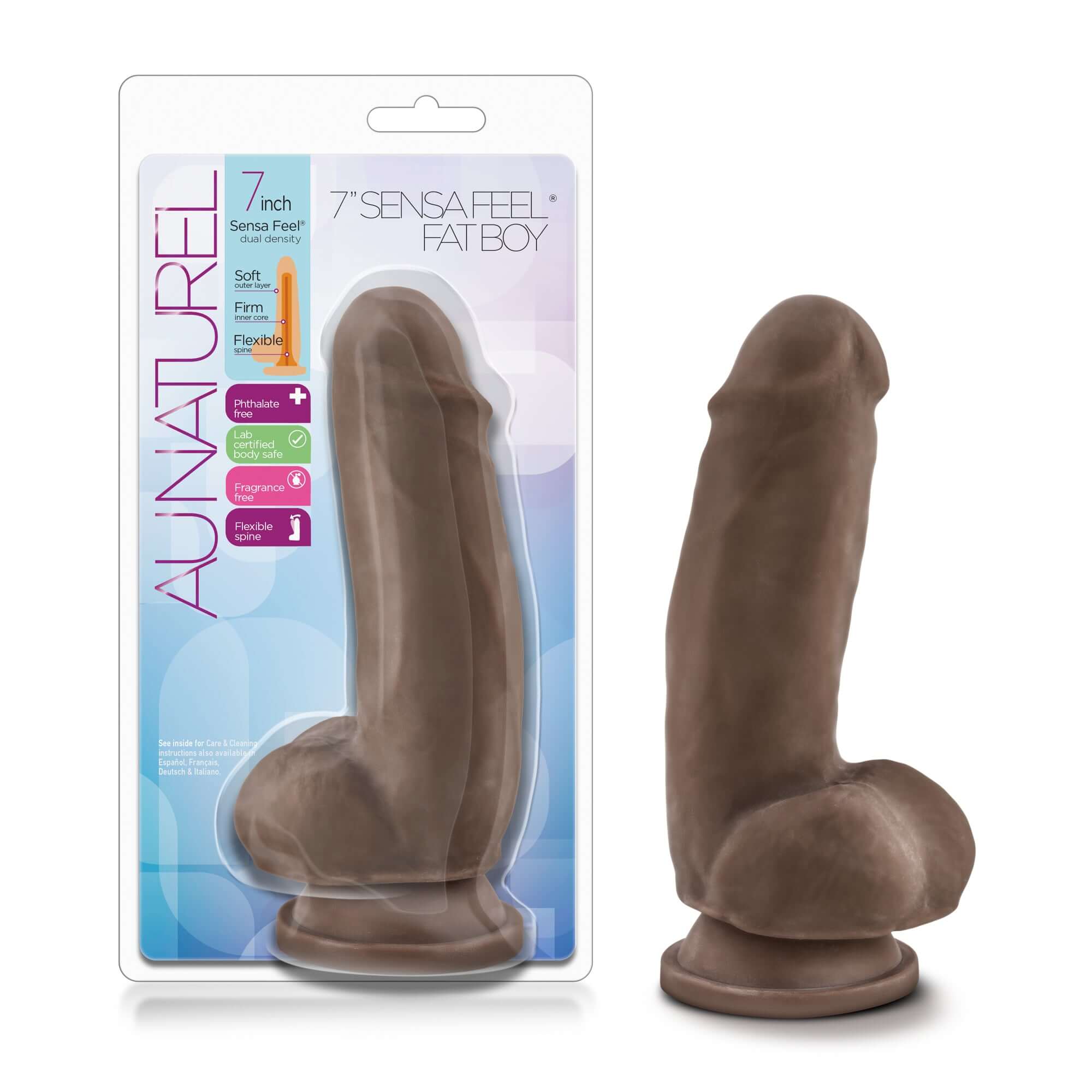 Au Naturel 7 Inch Sensa Feel Fat Boy - Chocolate-3