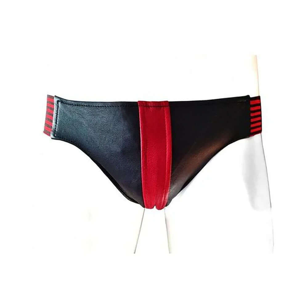 Rouge Jock Strap Black Medium featuring a sleek black and red leather design for exceptional comfort and style.