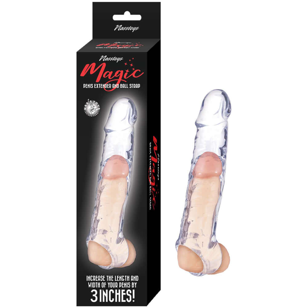 Magic Penis Extender and Ball Strap 6.5" - Clear-1