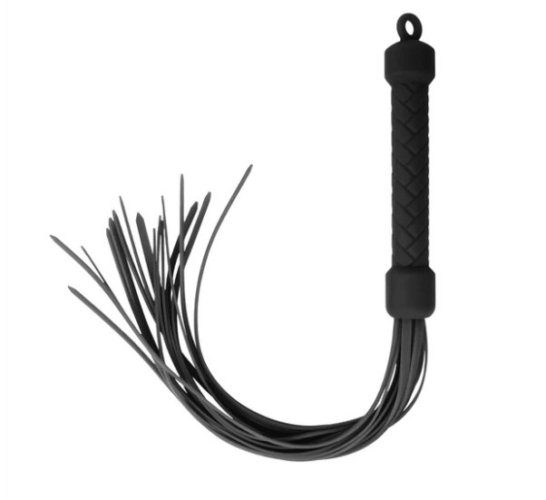 Temptasia Ardor Flogger Black made of body-safe silicone with multiple silky strands for smooth handling.