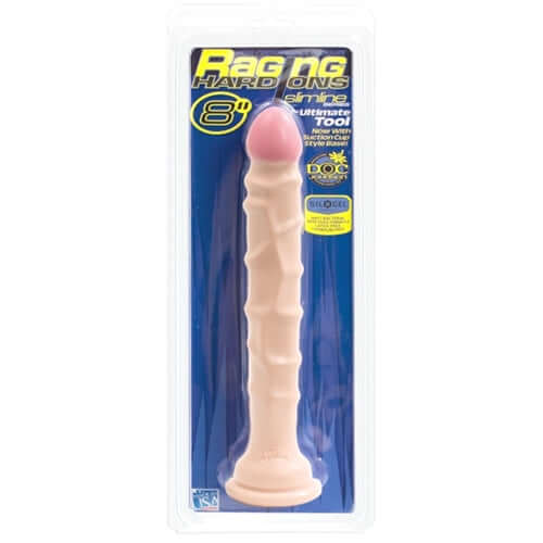Raging Hard Ons Slimline With Suction Cup 8 Inch Dong - White-0