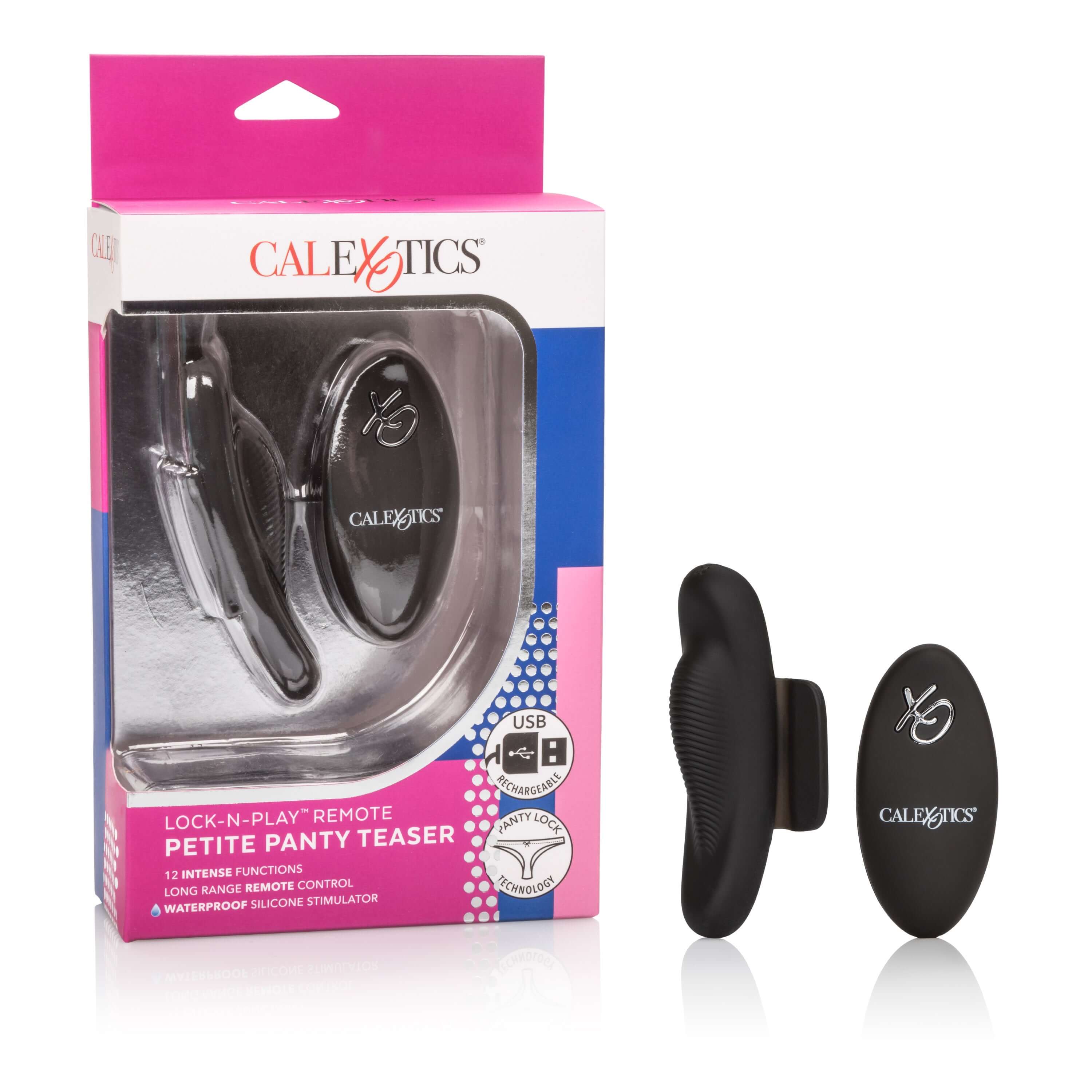 Lock-N-Play Remote Petite Panty Teaser in packaging showing vibrator and remote control for discreet pleasure.