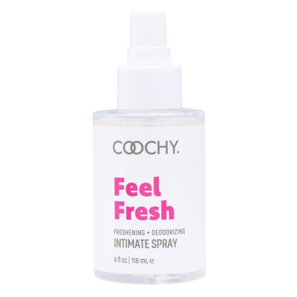 Coochy Intimate Feminine Spray 4 Oz bottle with freshening and deodorizing properties.