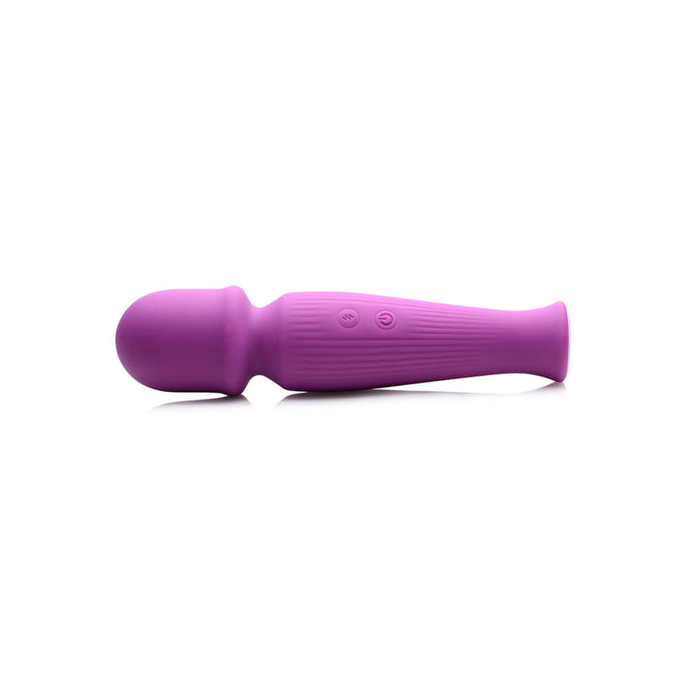 10x Silicone Vibrating Wand Violet personal massager with ergonomic design and large silicone head