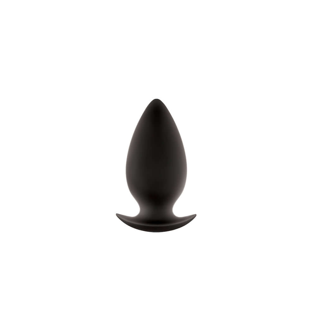Renegade Spades Butt Plug Extra Large shown in black silicone, featuring ergonomic T-shaped base for comfort.