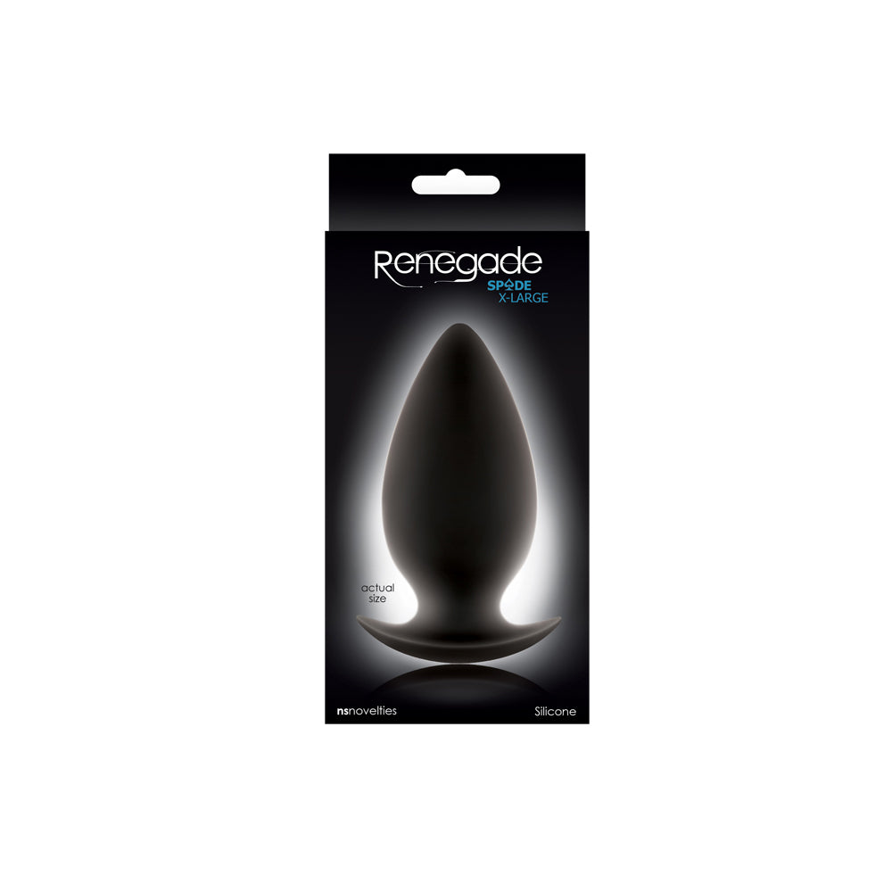 Renegade Spades Butt Plug Extra Large in packaging with sleek design and ergonomic features