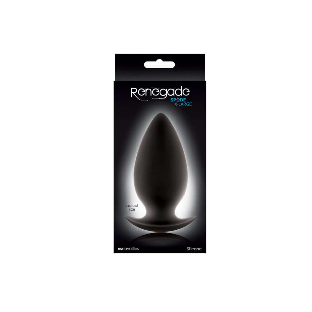 Renegade Spades Butt Plug Extra Large in packaging with sleek design and ergonomic features