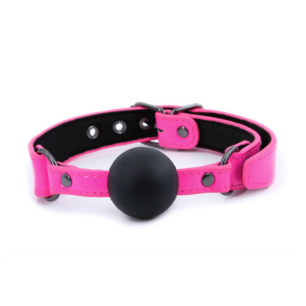 NS Novelties Electra Ball Gag Pink with polished design, ideal for comfortable restraint play.