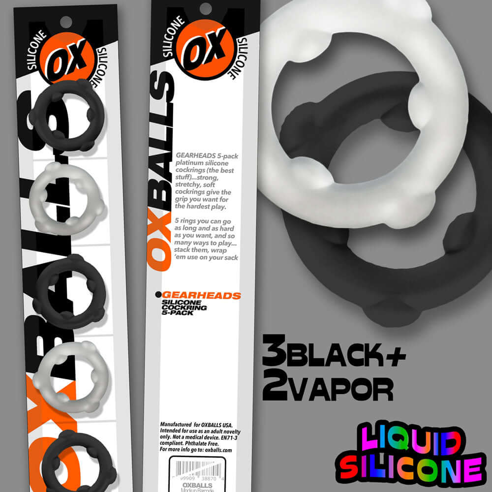 Gearheads 5 Pack Spinner Rings - Black Vapor-0