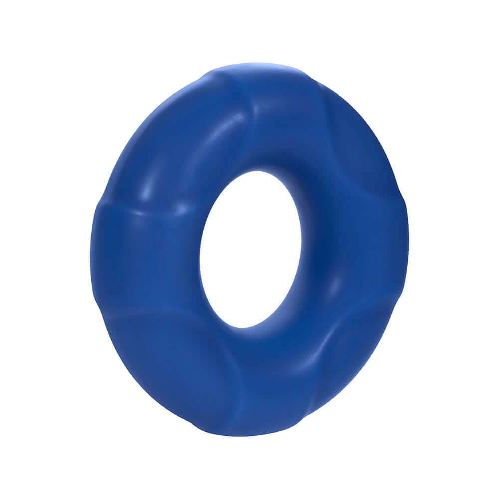 Forto F-33 Liquid Silicone Cockring Medium Blue with soft finish for comfort and durability.