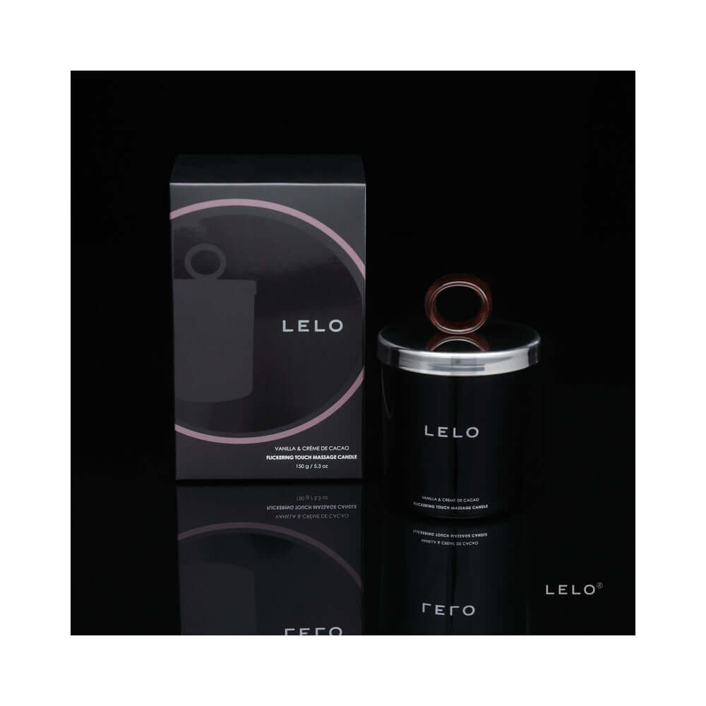 Lelo Massage Candle Black Pepper & Pomegranate Scent in elegant packaging for a luxurious massage experience.