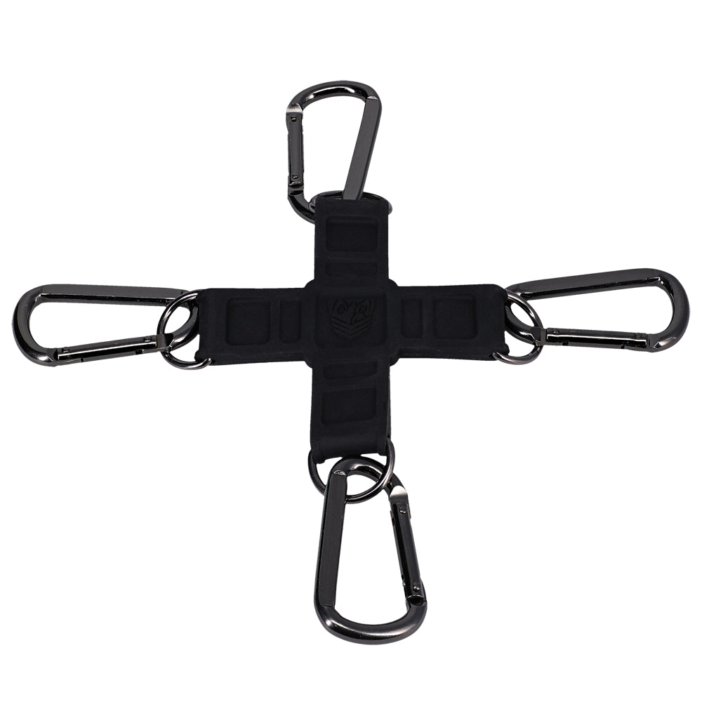 Fort Troff Tactical Hogtie Black featuring durable steel D-rings in sleek black design for secure positioning.