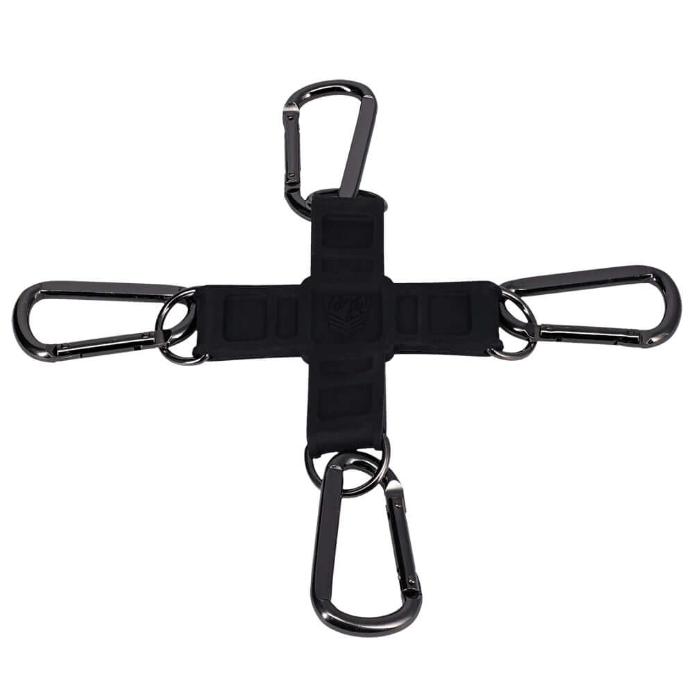 Fort Troff Tactical Hogtie Black featuring durable steel D-rings in sleek black design for secure positioning.