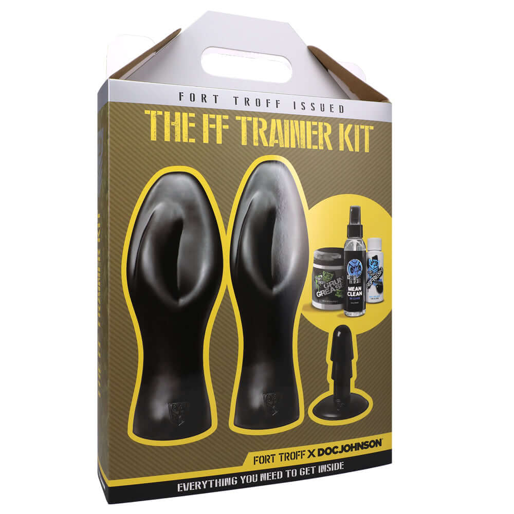 Fort Troff Ff Anal Trainer Kit Black packaging featuring trainer shapes and maintenance products.