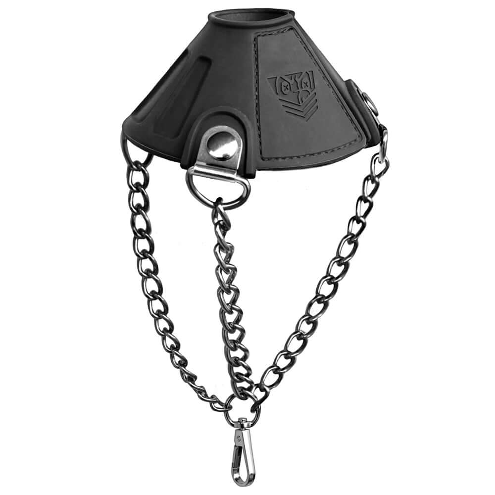 Fort Troff Apex Ball Chute Black with durable silicone and adjustable fastening chain.