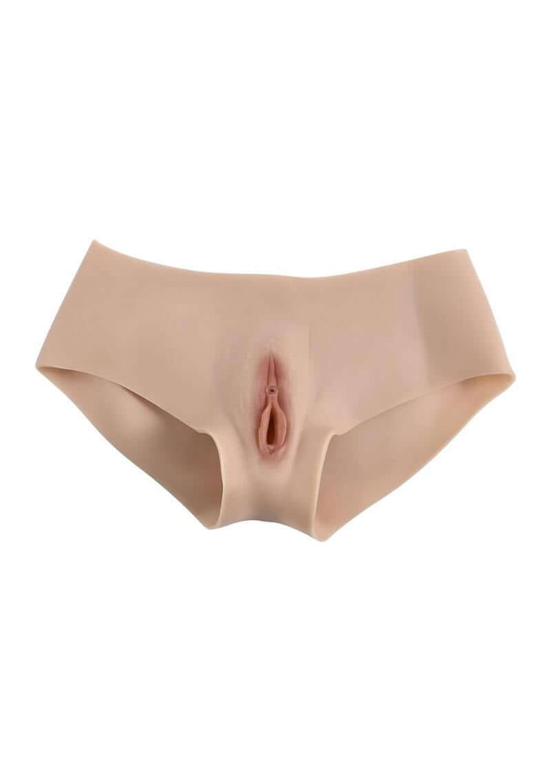 Gender X Undergarments Briefs with Silicone Vagina showing realistic silicone insert.