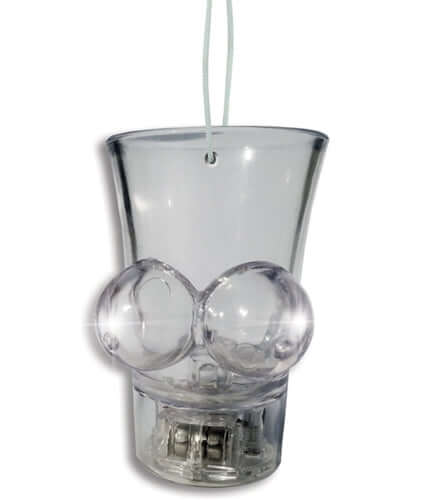Light Boobie Shot Glass with flashing LED lights for parties and adult-themed gatherings.