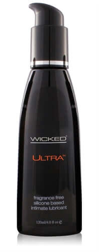 Wicked Ultra Silicone Lubricant 4 Oz bottle, fragrance-free intimate lubricant for smooth and long-lasting comfort.