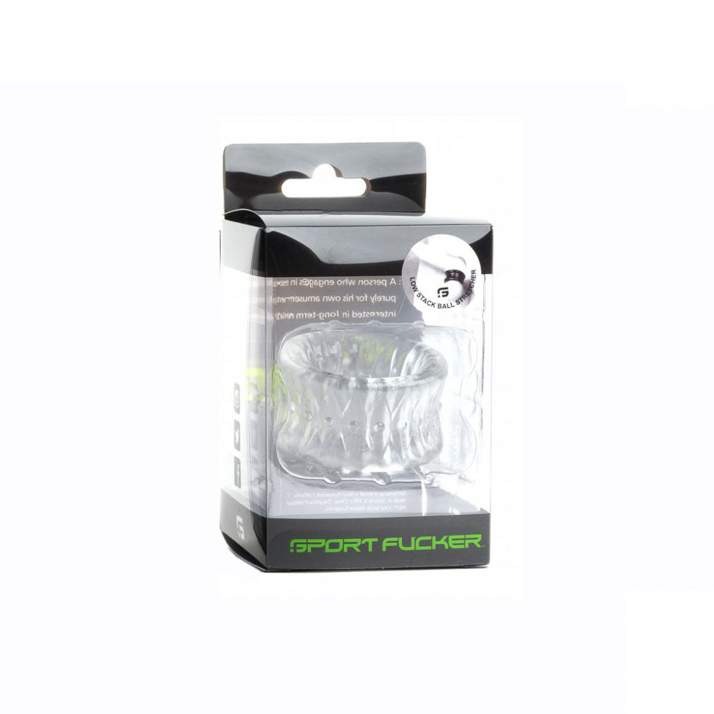 Sport Fucker Low Stack Ball Stretcher Clear packaging showcasing its design and features for optimal ball stretching.