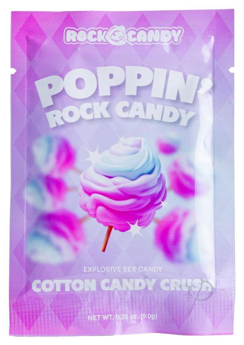 Popping Rock Candy Oral Sex Candy Cotton Candy Crush packaging featuring cotton candy graphics.