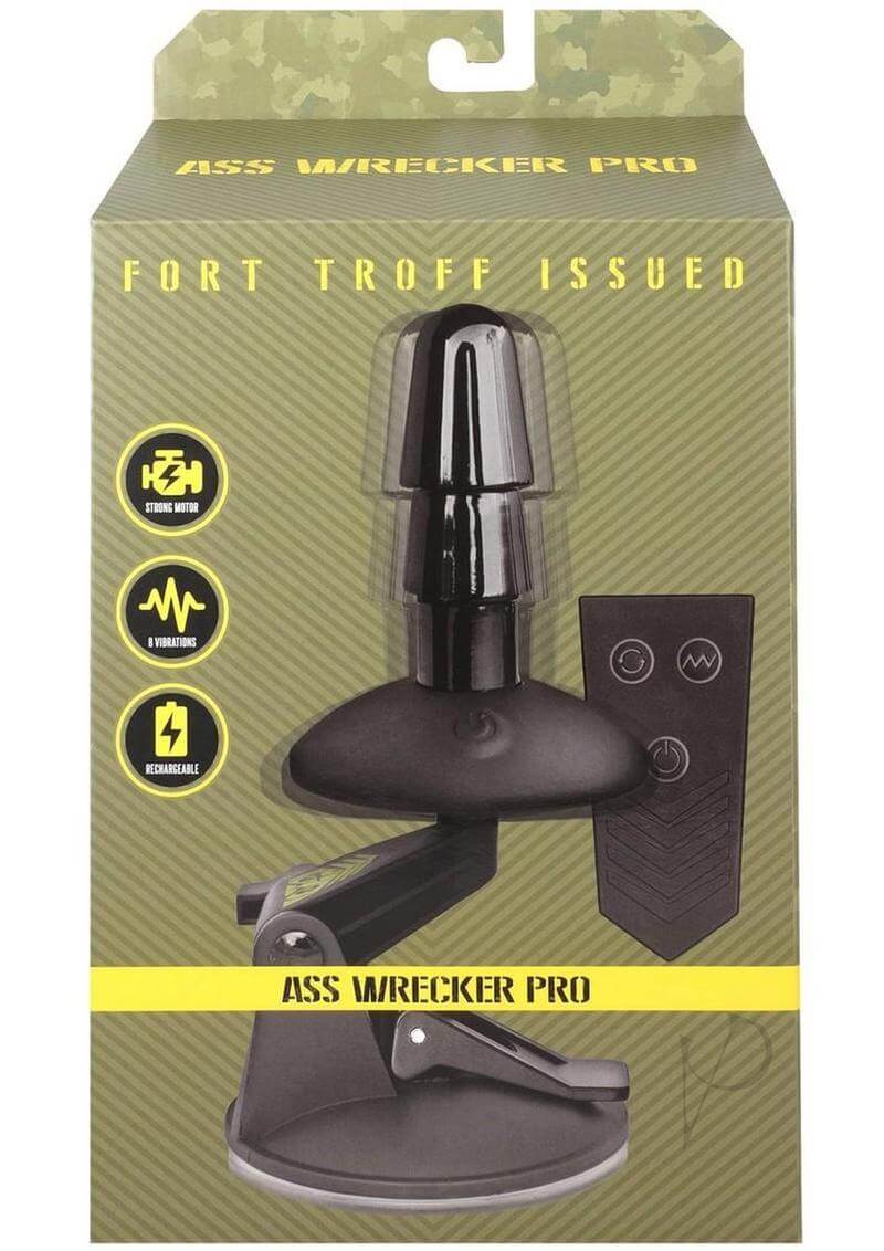 Fort Troff Ass Wrecker Pro Rechargeable Vac-U-Lock & Remote packaging featuring device and remote.