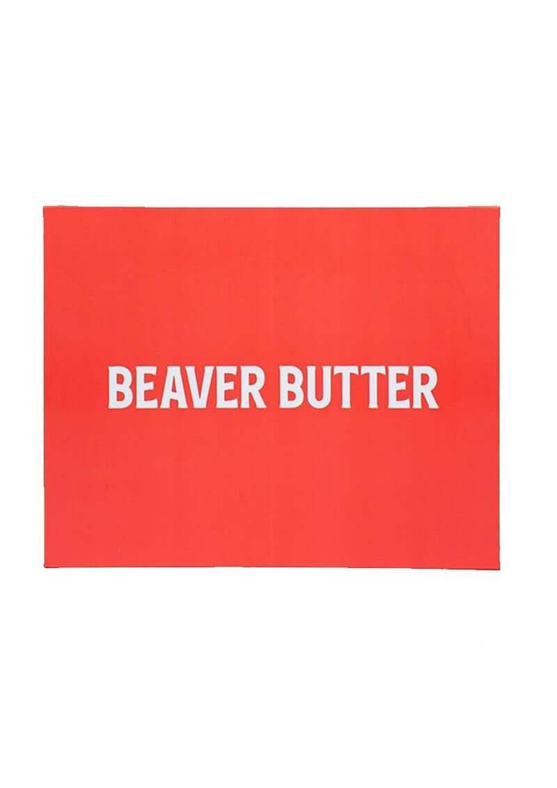 Beaver Butter Soothing Feminine Shaving Kit packaging with bold white text on a red background.