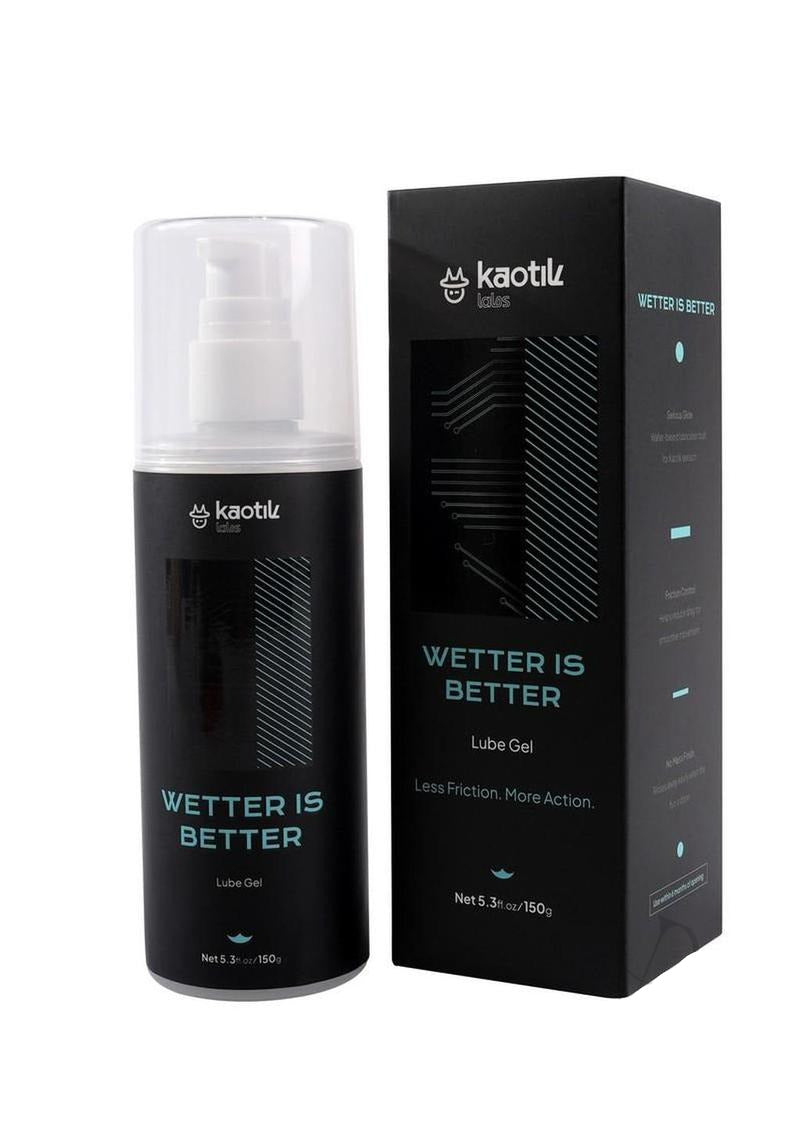 Kaotik Labs Wetter is Better Lubricant Gel 5.3 Oz bottle and packaging on display