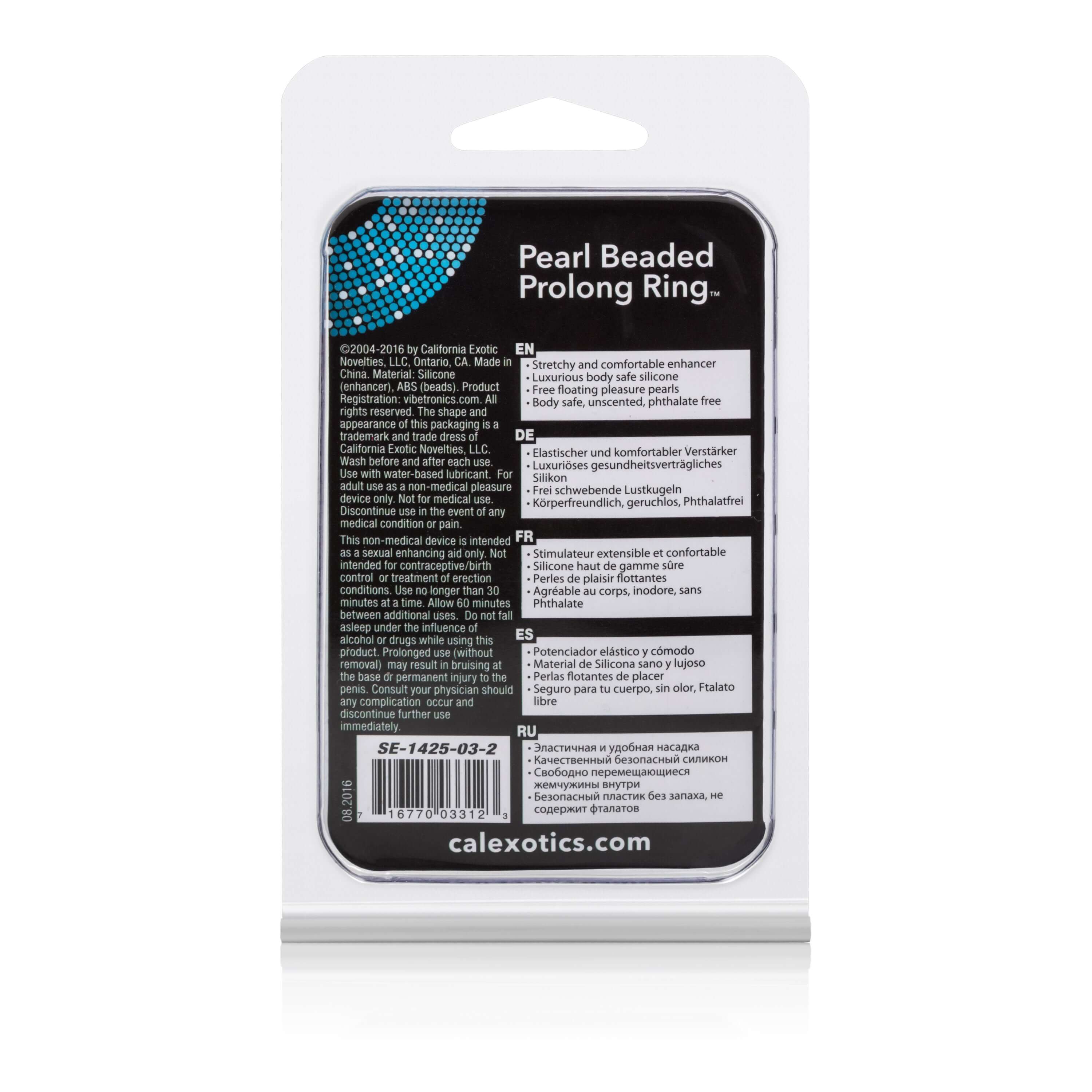 Pearl Beaded Prolong Ring Smoke packaging with product details and features for enhanced pleasure.