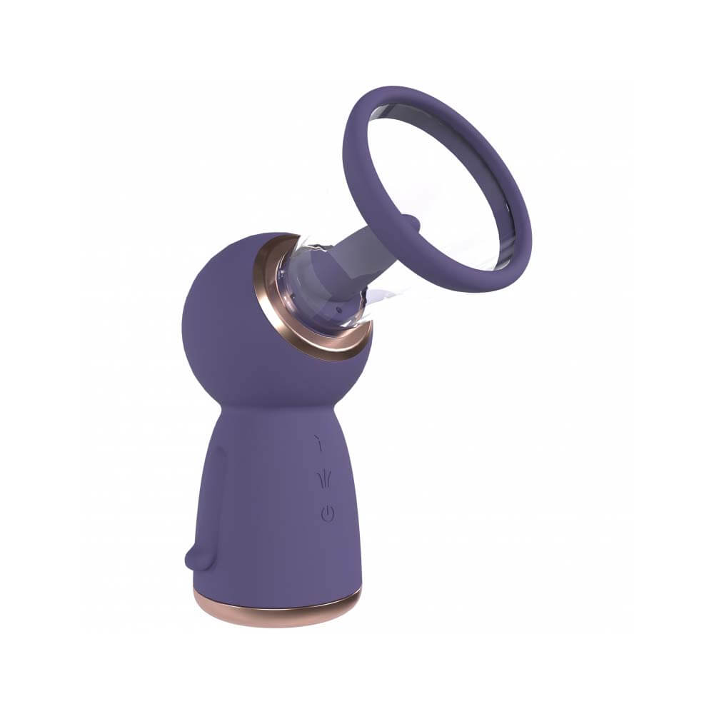 Pumped Exquisite Rechargeable Vulva & Breast Pump Purple with ergonomic design and adjustable suction features.