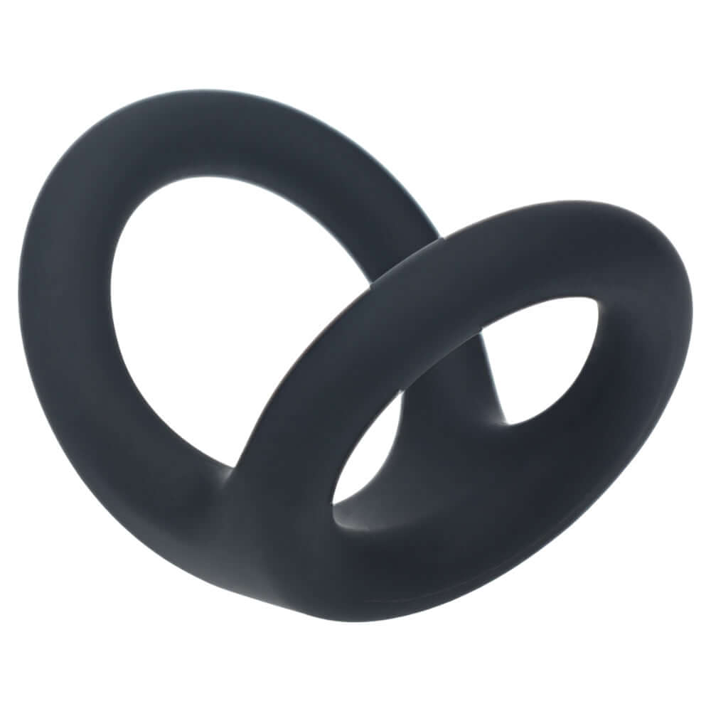 Levelz Double O Silicone Cock Ring L Black, premium dual-loop design, ergonomic fit, black silicone material.